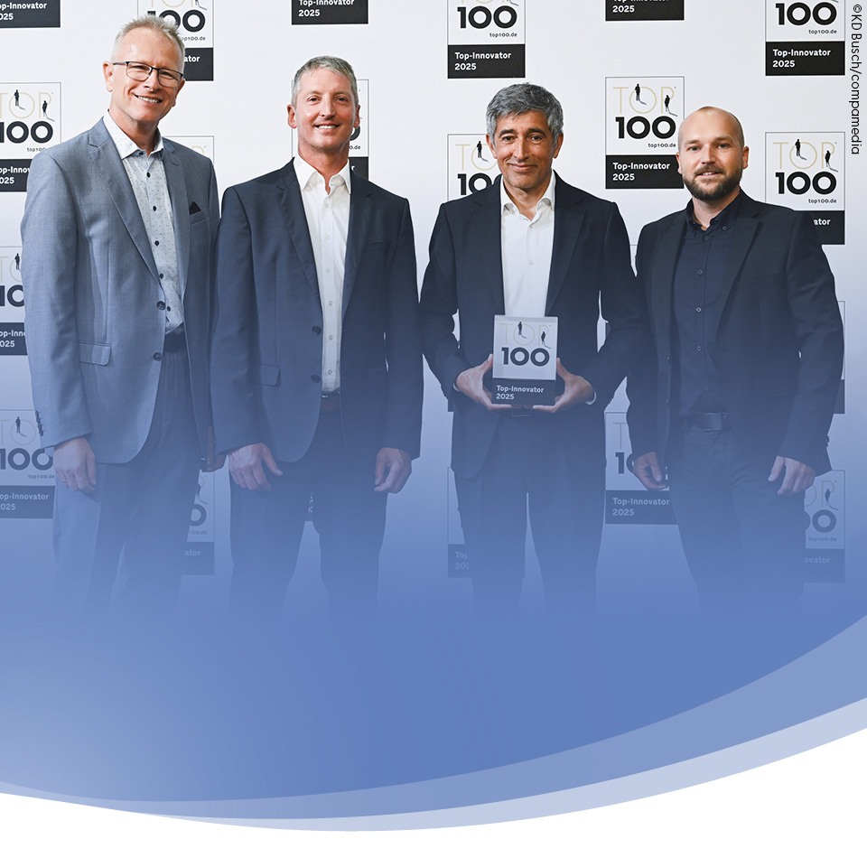 Albrecht Bosler, Thomas Kern, Ranga Yogeshwar and Michael Binder at the TOP 100 award ceremony in Mainz on June 27, 2025.